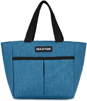 MAXTOP Lunch Bags for Women,Insulated Thermal Lunch Tote Bag,Lunch Box with Front Pocket for Office Work Picnic Shopping (Blue, Large)