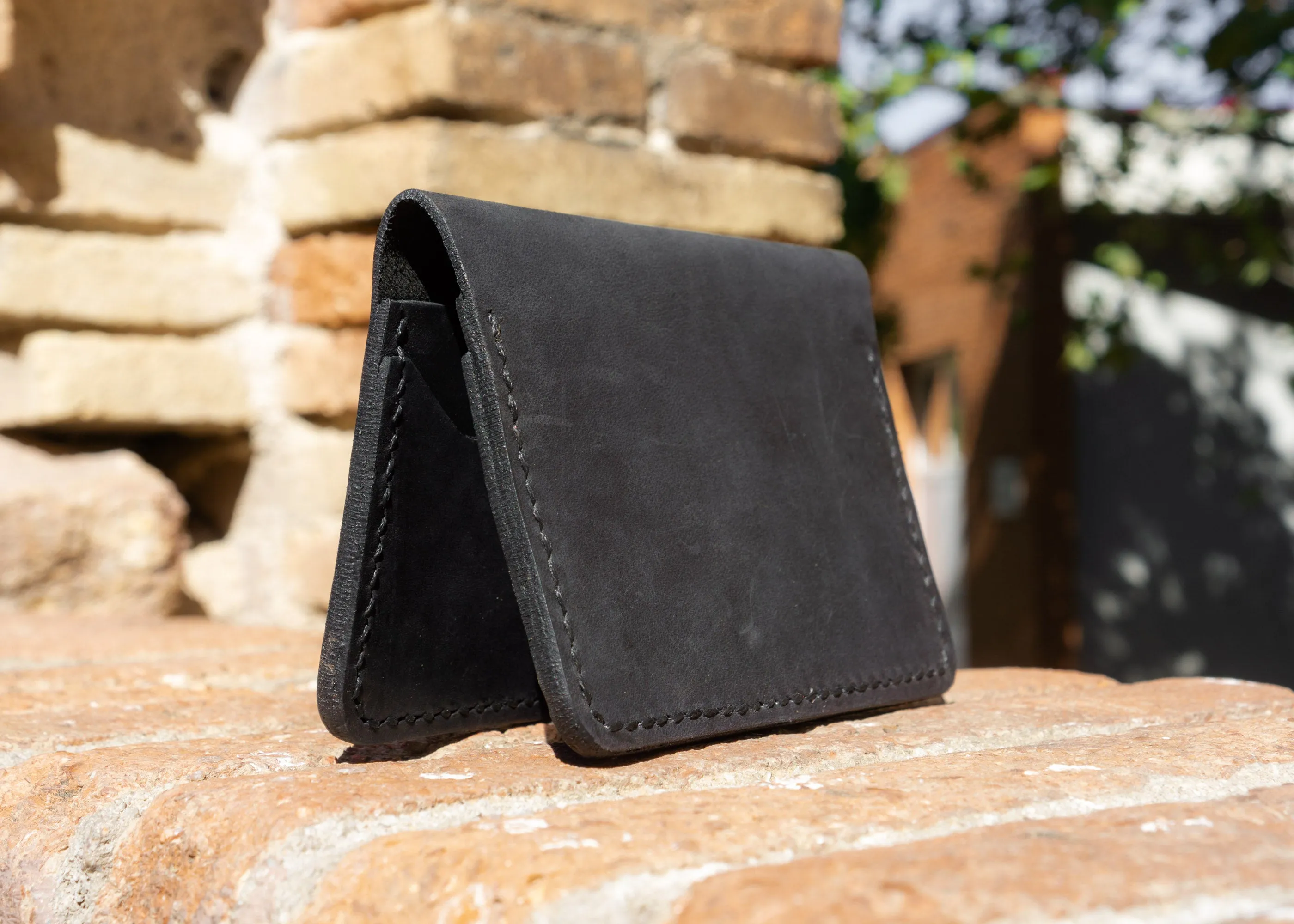 Mens Leather Wallet- Fashion Racing | Total Black | HandCrafted