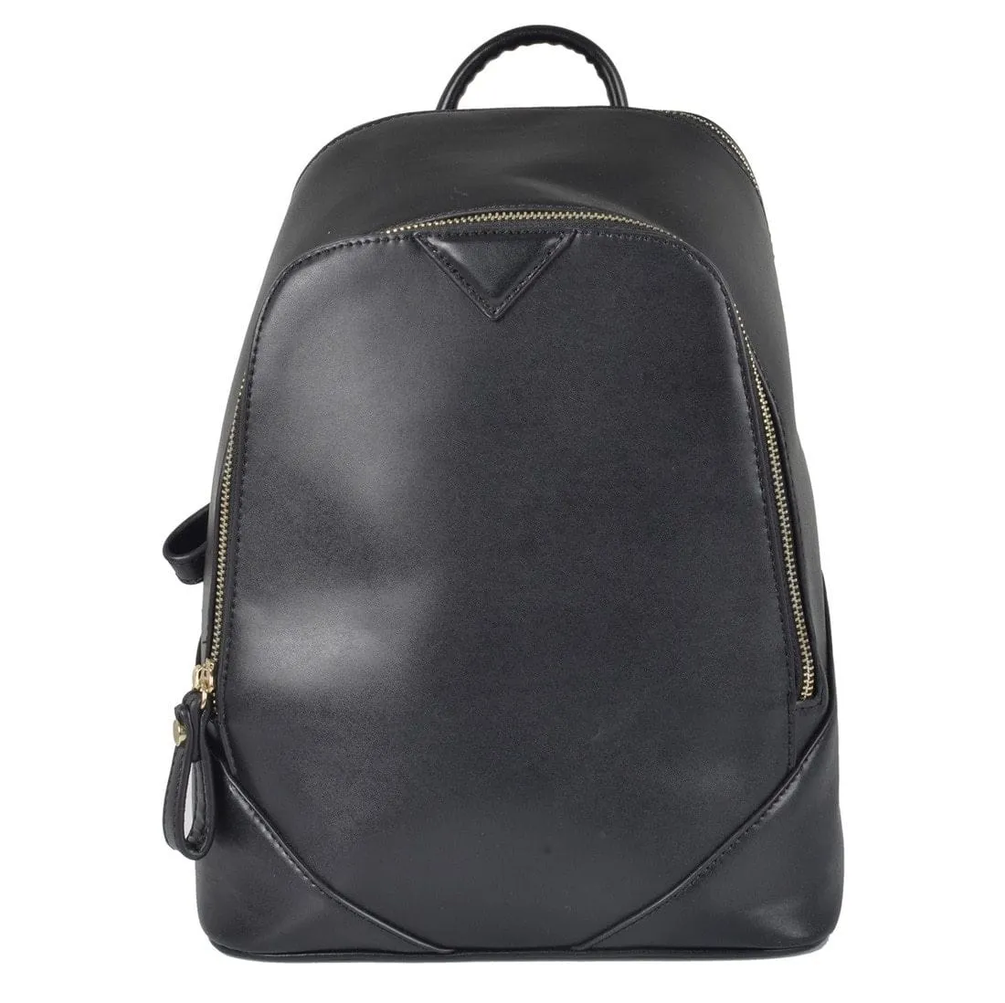 Montana Soft Black Faux Leather Fashion Backpack With Zip