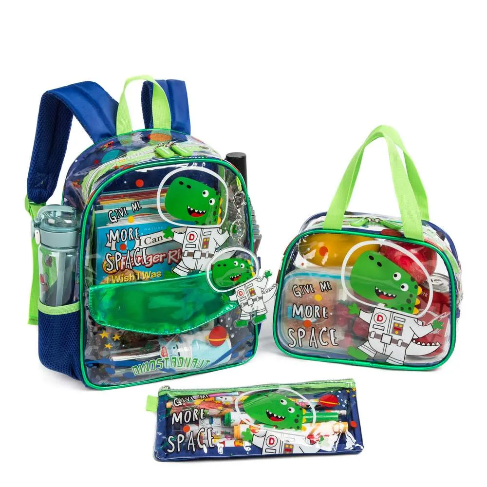 (NET) Dinostronaut Backpack Transparent Toddler Set Of 3 Pcs / 131014-3