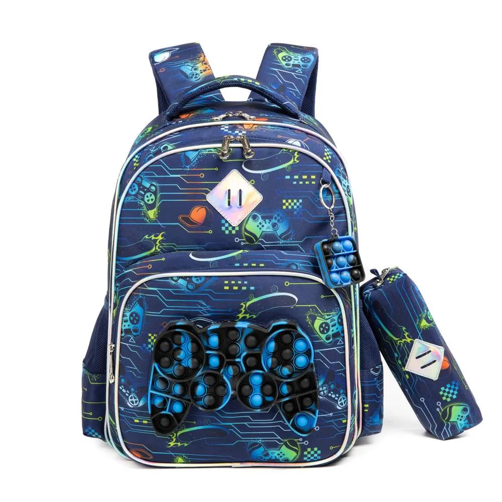 (NET) Meetbelify Elementary Backpack With Lunch Box & Pencil Bag  Set Of 3 Pcs