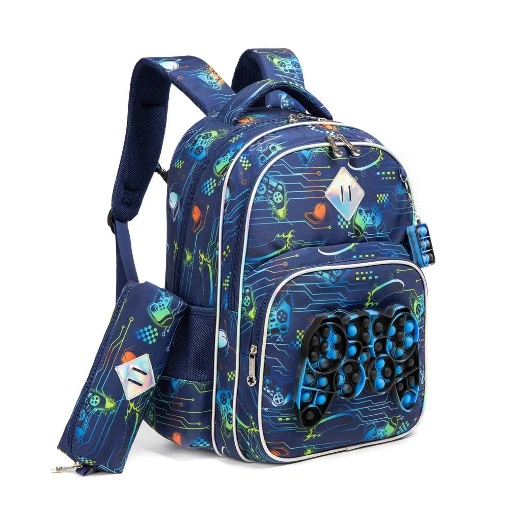 (NET) Meetbelify Elementary Backpack With Lunch Box & Pencil Bag  Set Of 3 Pcs