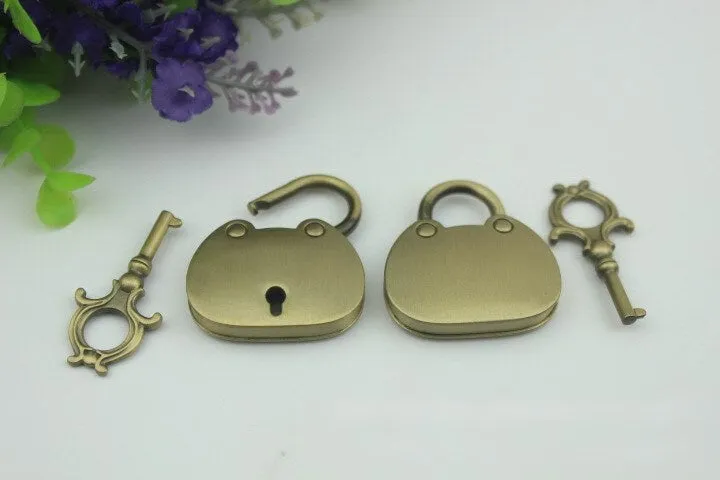 Padlock Bag Hardware Gold Gunmetal Silver Bronze 35mm Love 1/20 pcs Handmade Purse Handbag Making Metal Bulk Wholesale Accessories Supplies