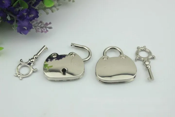 Padlock Bag Hardware Gold Gunmetal Silver Bronze 35mm Love 1/20 pcs Handmade Purse Handbag Making Metal Bulk Wholesale Accessories Supplies