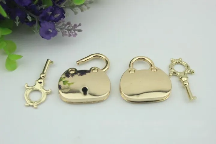 Padlock Bag Hardware Gold Gunmetal Silver Bronze 35mm Love 1/20 pcs Handmade Purse Handbag Making Metal Bulk Wholesale Accessories Supplies