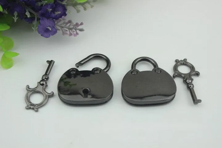 Padlock Bag Hardware Gold Gunmetal Silver Bronze 35mm Love 1/20 pcs Handmade Purse Handbag Making Metal Bulk Wholesale Accessories Supplies