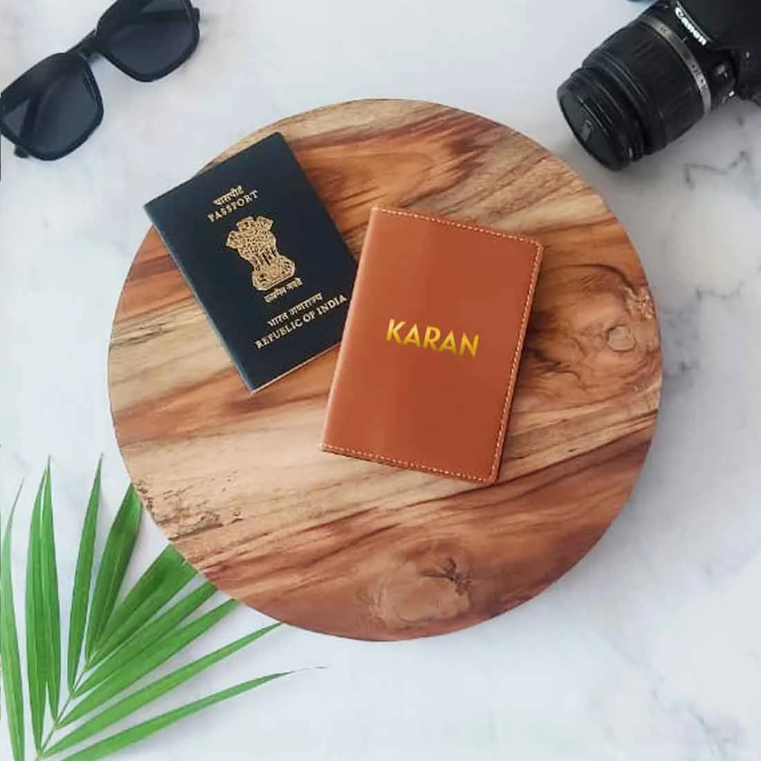 Personalized Vegan Leather Passport Holder for Men & Women - Add Name