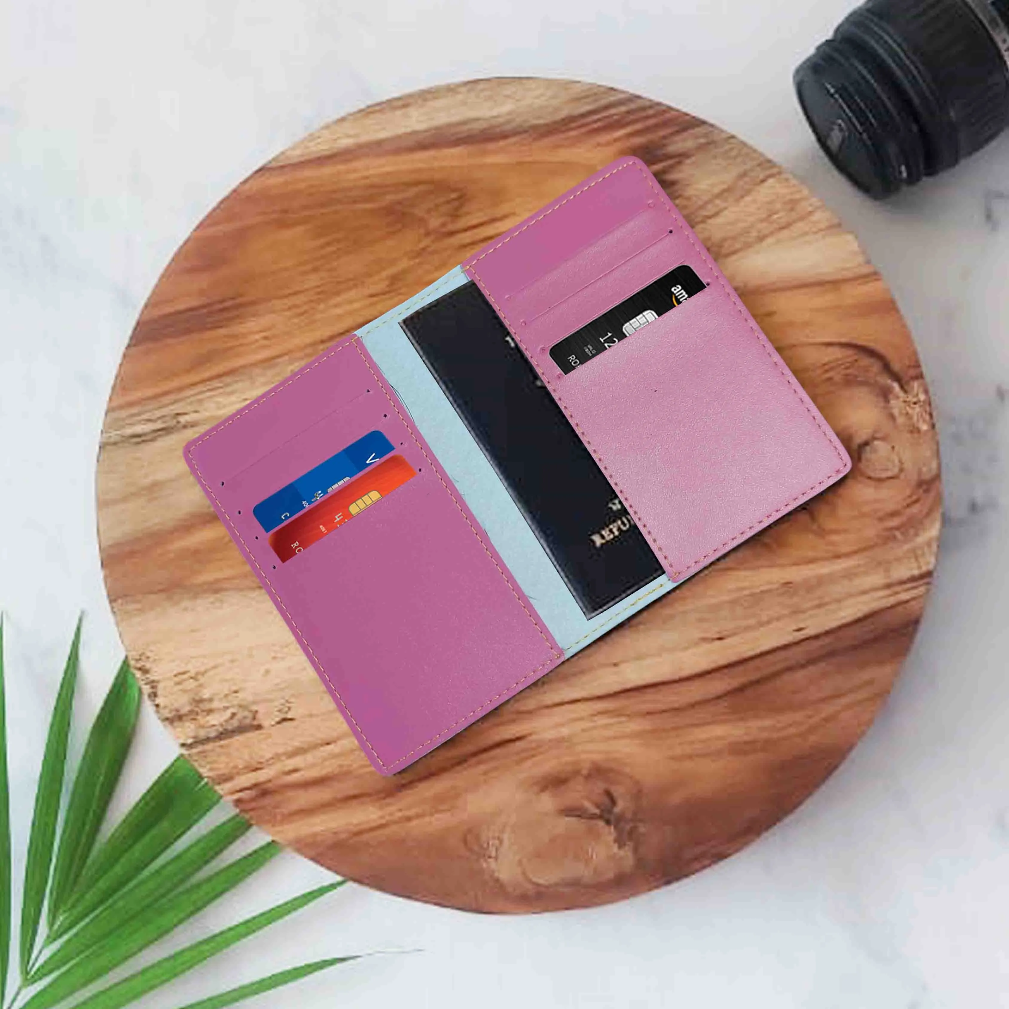 Personalized Vegan Leather Passport Holder for Men & Women - Add Name