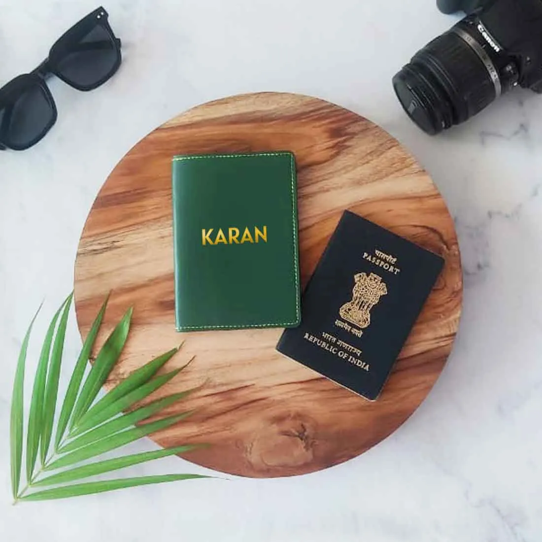 Personalized Vegan Leather Passport Holder for Men & Women - Add Name