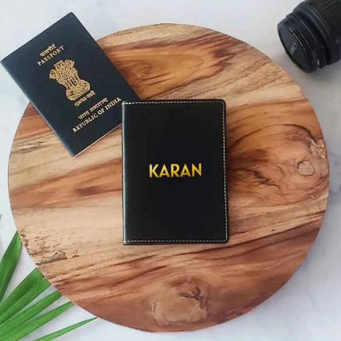 Personalized Vegan Leather Passport Holder for Men & Women - Add Name