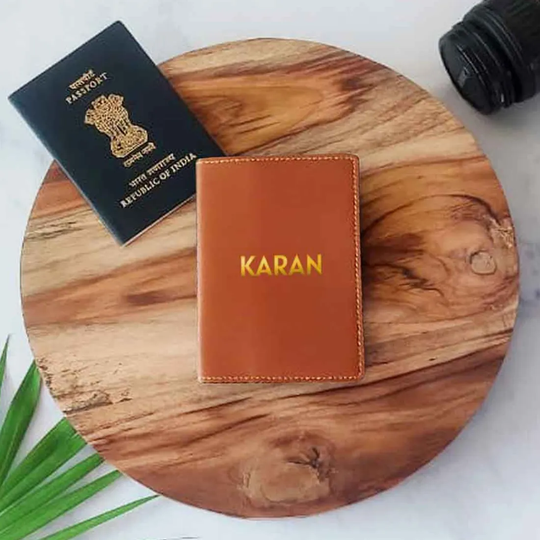 Personalized Vegan Leather Passport Holder for Men & Women - Add Name