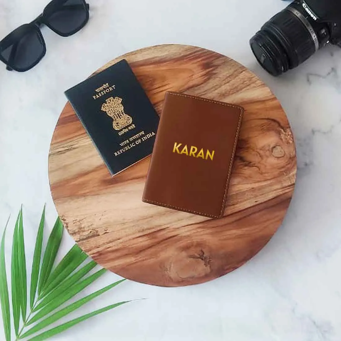 Personalized Vegan Leather Passport Holder for Men & Women - Add Name