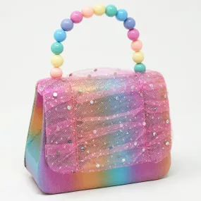 Pink Poppy Pastel Rainbow To The Moon Hard Handbag