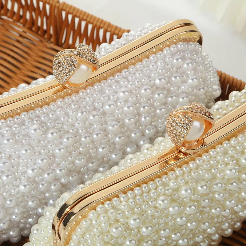 Portable Pearl Evening Bag Prom Bag Beaded Mini Handbag 1755