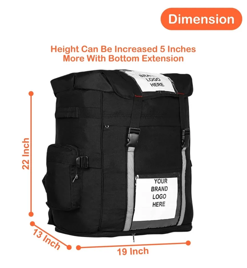 Premium Delivery Bag | Ecommerce and Logistic Delivery Backpack | Food and Grocery Delivery Bag | Size-27" Inch (Black)