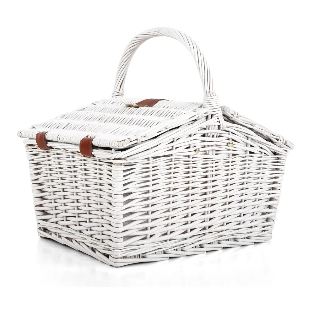 Quality Willow Picnic Basket Set with Blanket for 2 - Alfresco