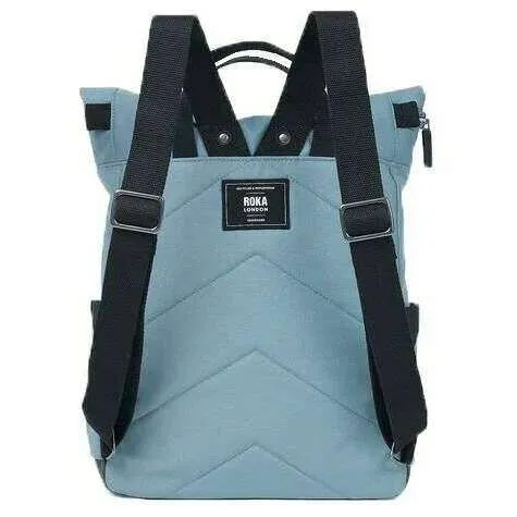 Roka Canfield B Medium Black Label Recycled Canvas Backpack - London Fog Blue