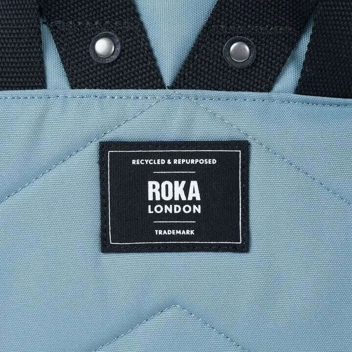 Roka Canfield B Medium Black Label Recycled Canvas Backpack - London Fog Blue