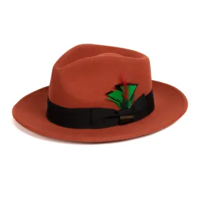 Rust Fedora 100% Australian Wool Crushable Hat