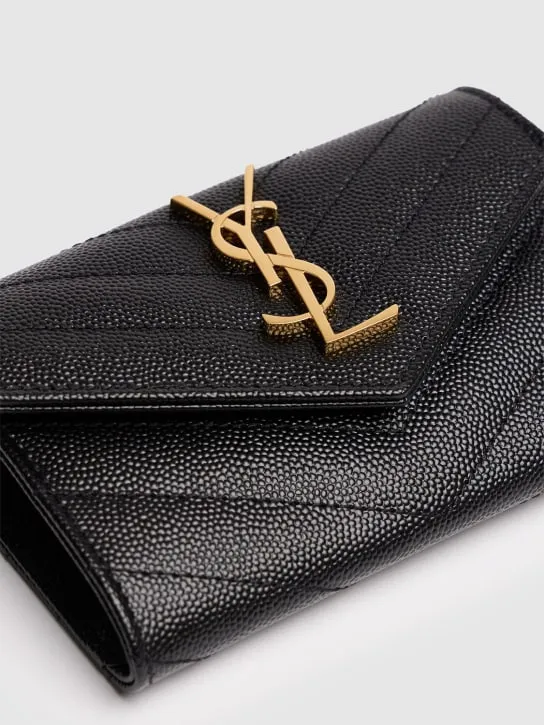 Saint Laurent   Monogram leather envelope wallet 