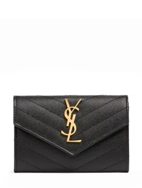 Saint Laurent   Monogram leather envelope wallet 