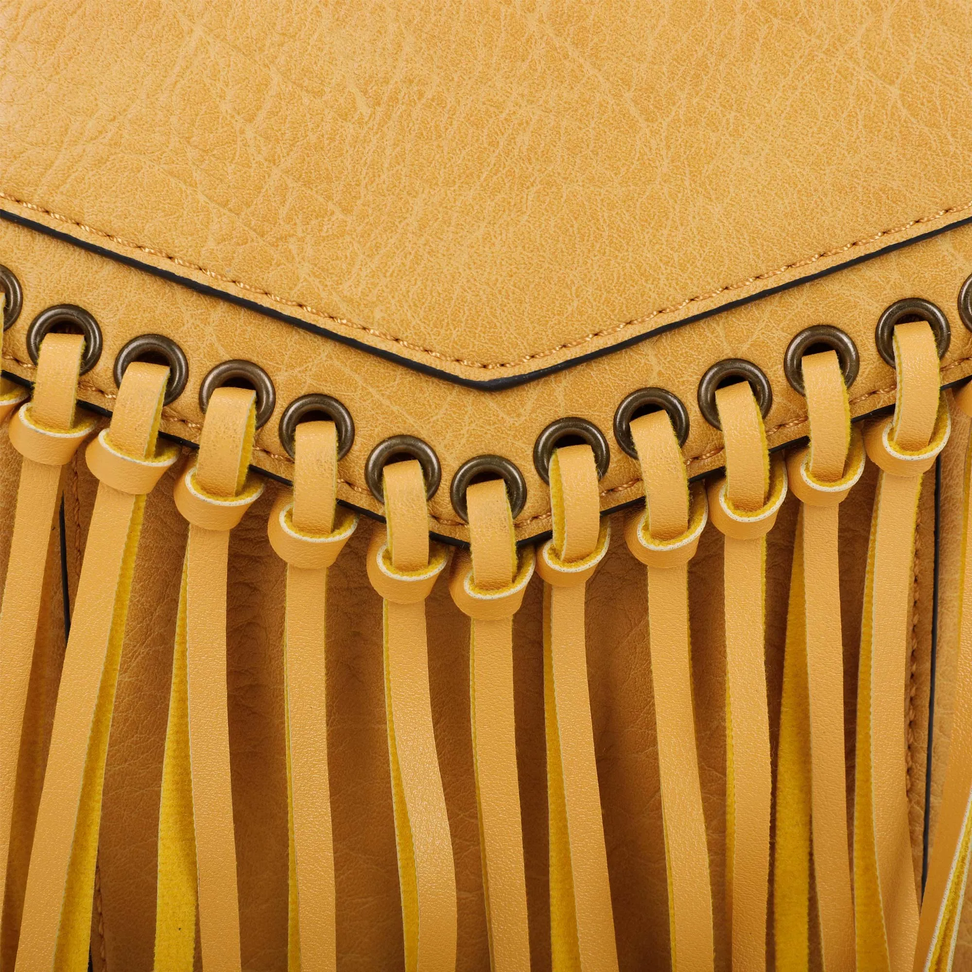 Scarlet Fringe Phonecase Crossbody - Mustard