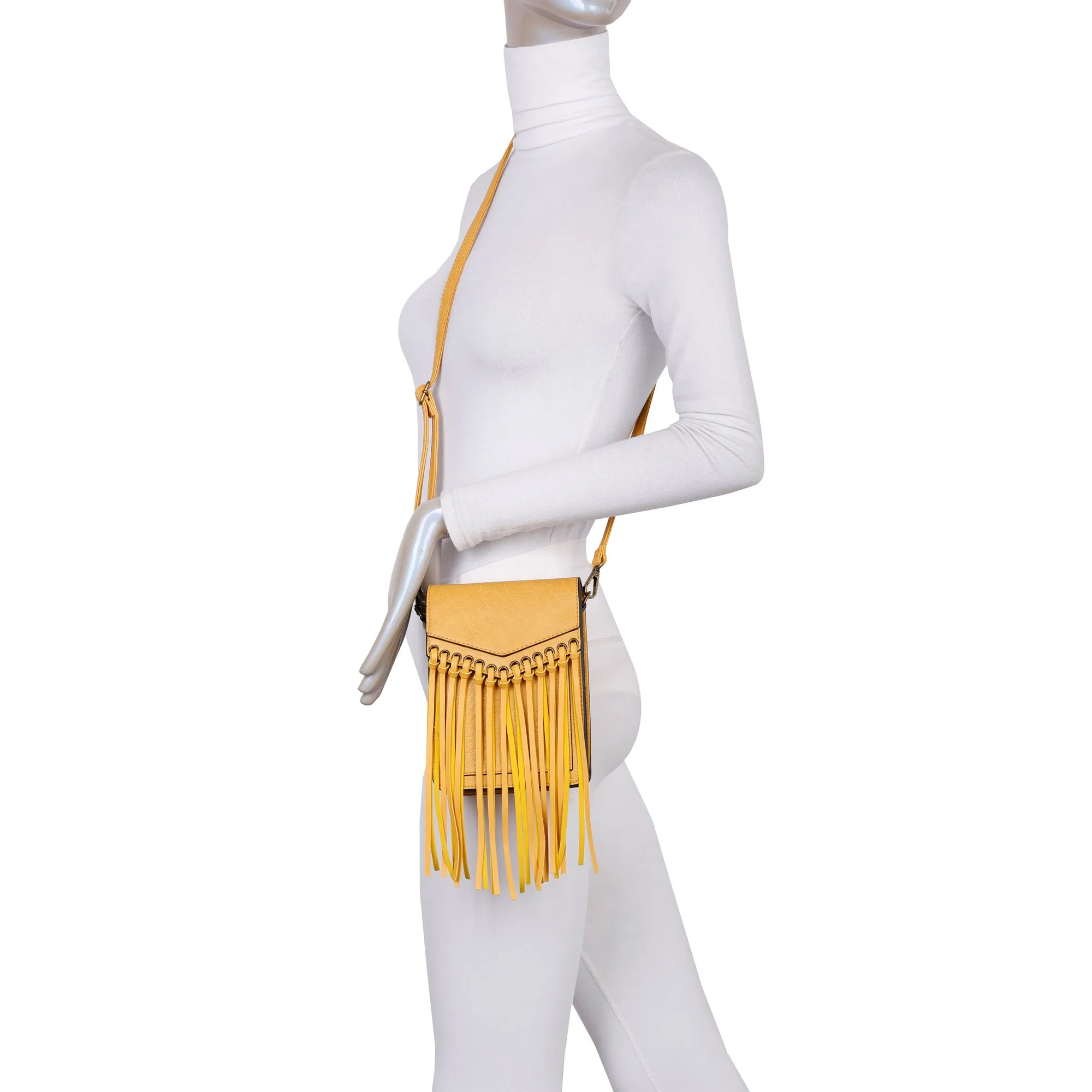 Scarlet Fringe Phonecase Crossbody - Mustard