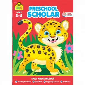 School Zone - Preschool Scholar Workbook - 64 Pages, Ages 3 to 5, Preschool to Kindergarten, Reading Readiness, More