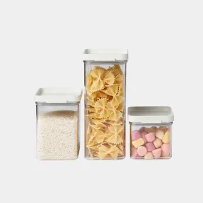 Set of 3 Omnia Storage Container - Nordic White