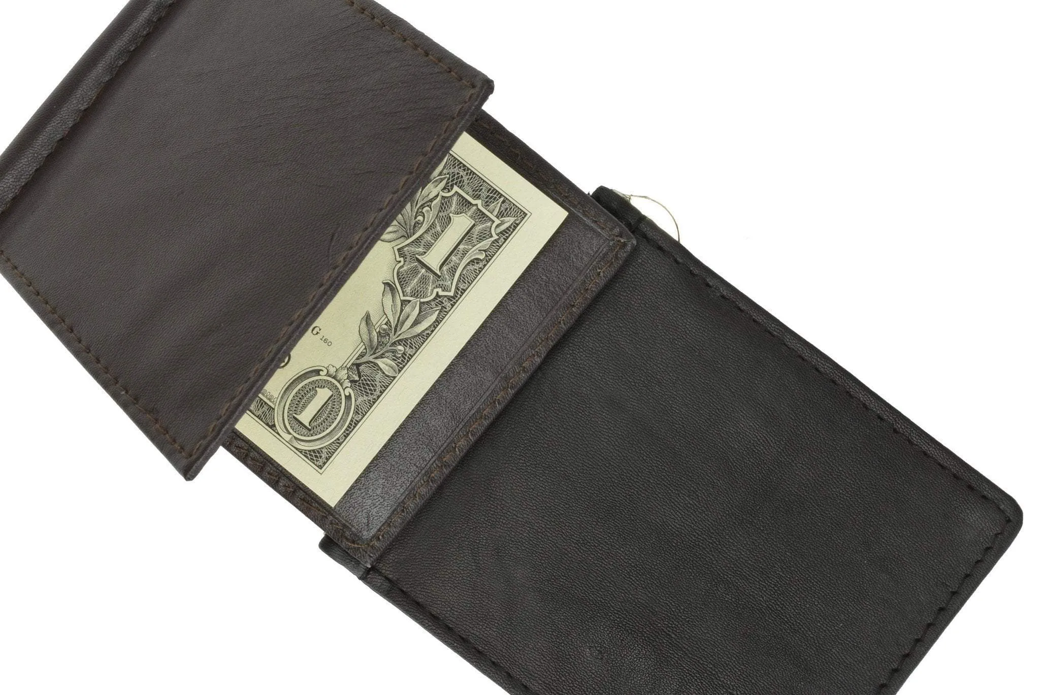 Simple Genuine Leather Wallet Money Clip 146C (C)