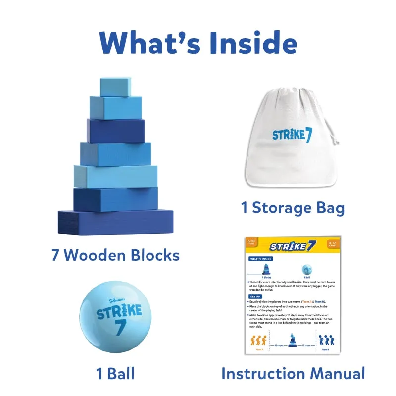 Skillmatics Block Game: Strike 7! | Strategic Game of Knocking Down & Building Up (ages 6 )