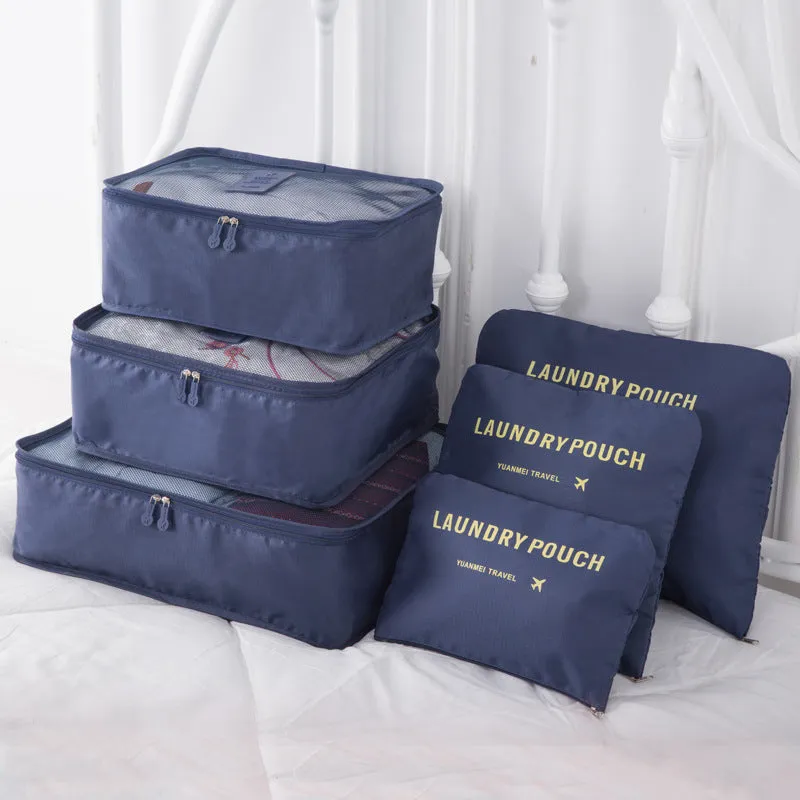 Slogan Graphic Travel Storage Bag 6pcs