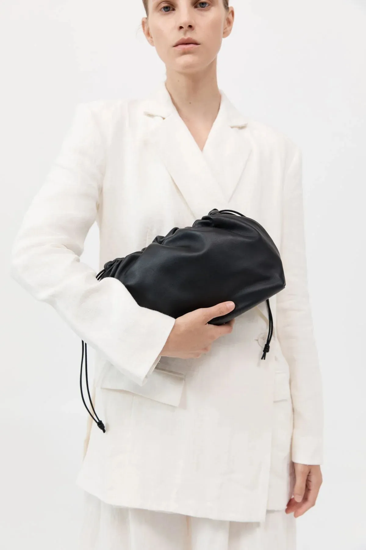 SOFT DRAWSTRING BAG BLACK