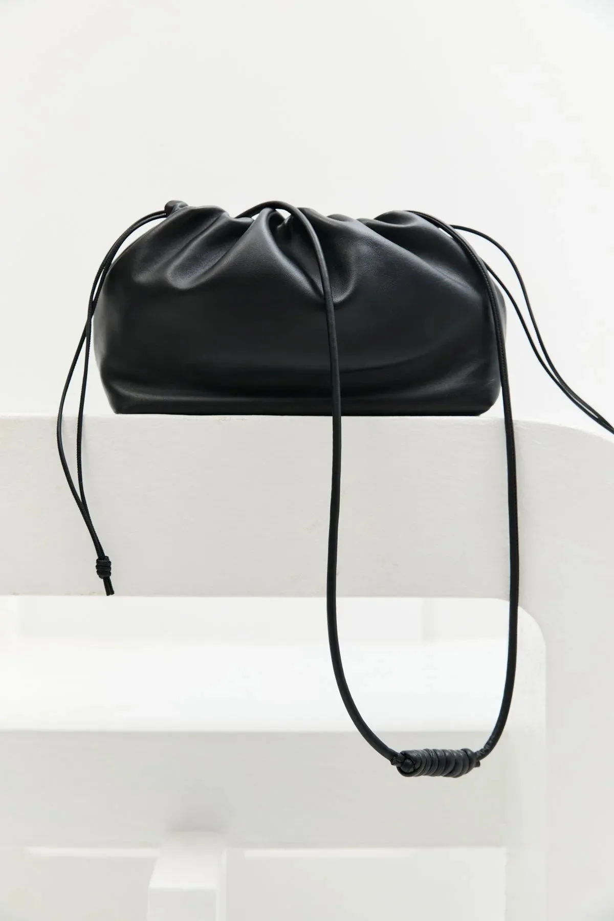 SOFT DRAWSTRING BAG BLACK