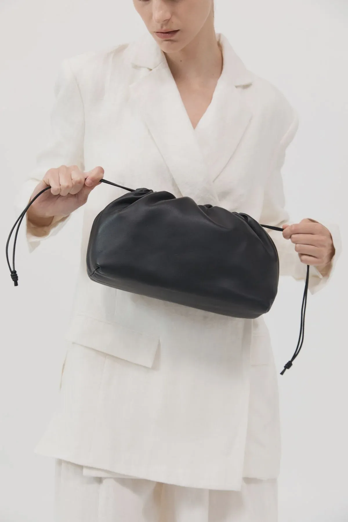 SOFT DRAWSTRING BAG BLACK