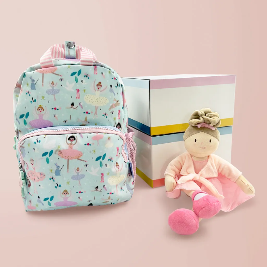 Sophie Ballerina Rag Doll with Floss & Rock Enchanted Backpack Gift Set