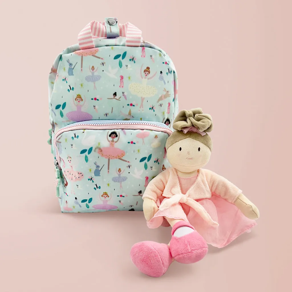 Sophie Ballerina Rag Doll with Floss & Rock Enchanted Backpack Gift Set