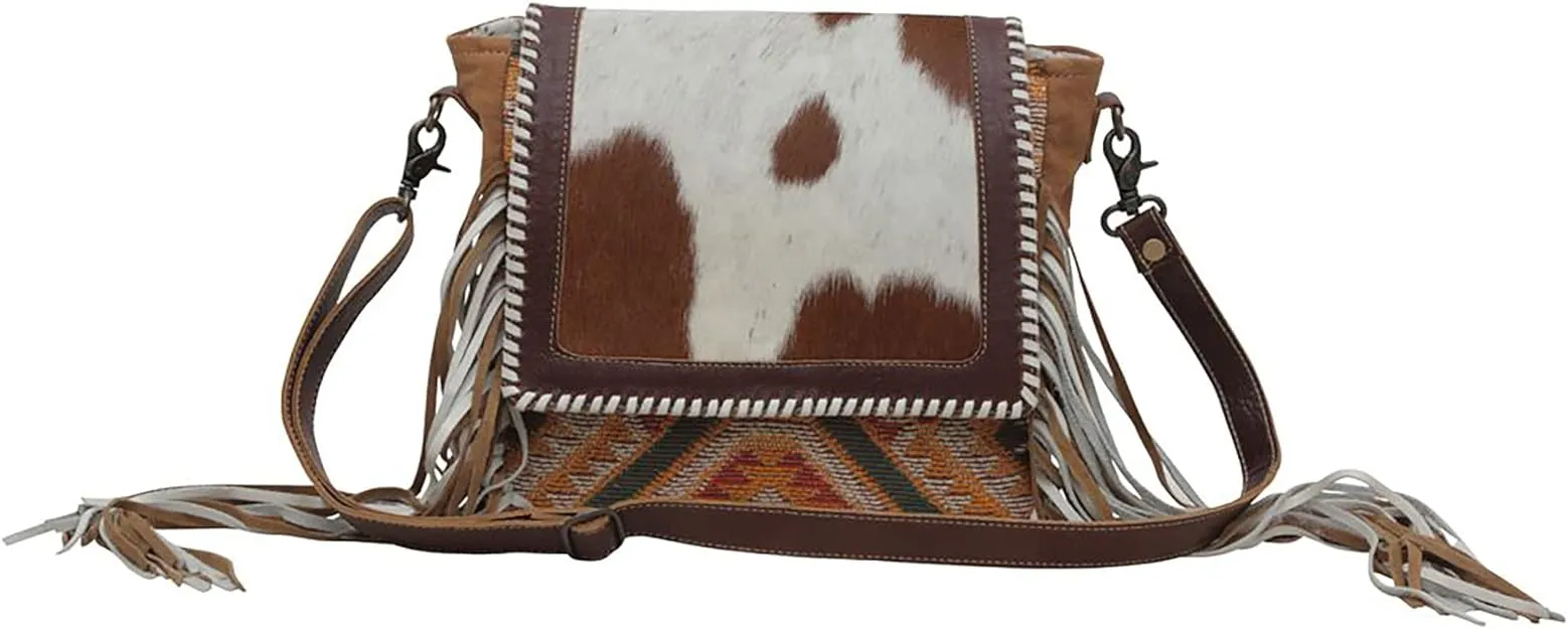 Spotted Mocha Fringe Crossbody