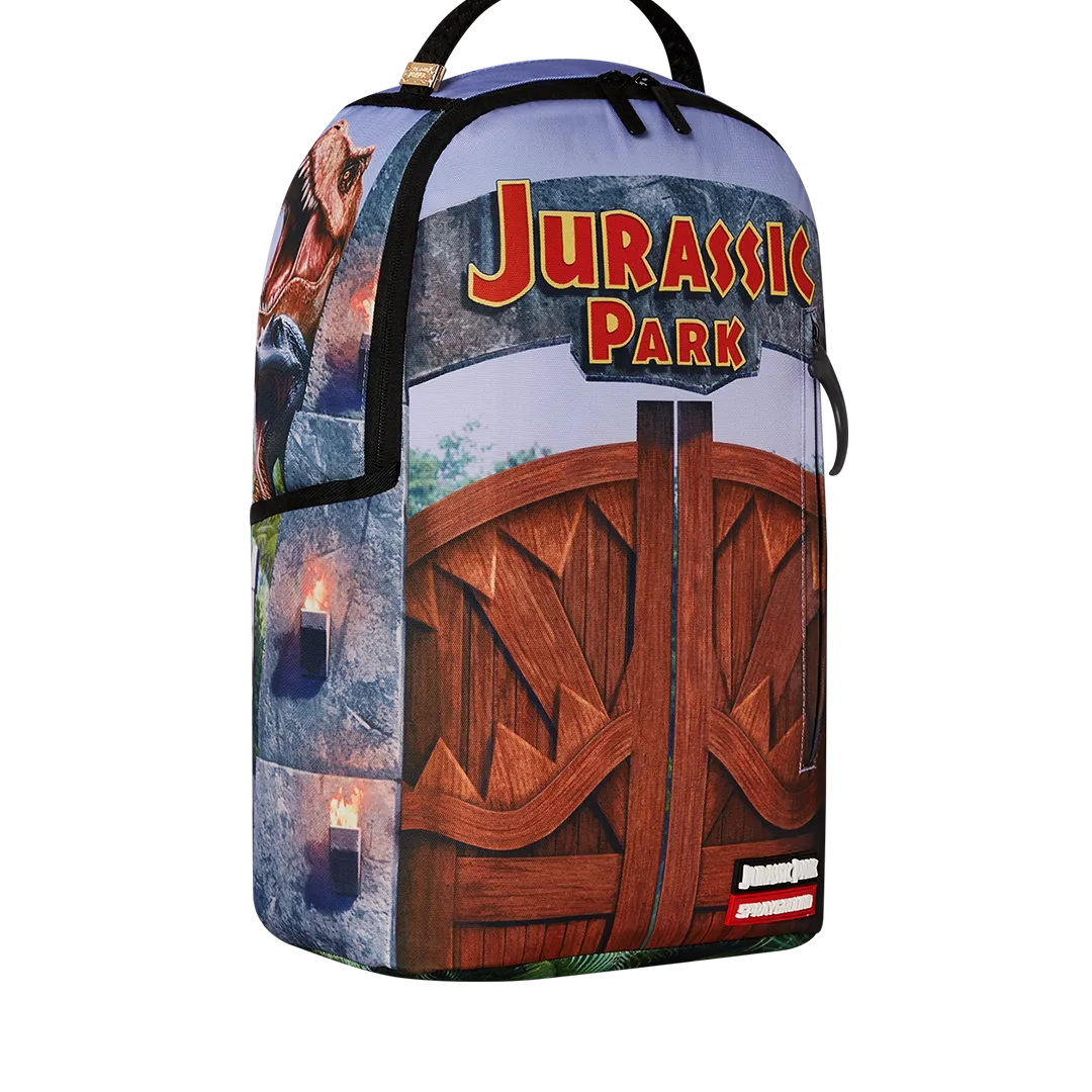 Sprayground Welcome to Jurassic Shark Backpack - Brown / Blue / Orange