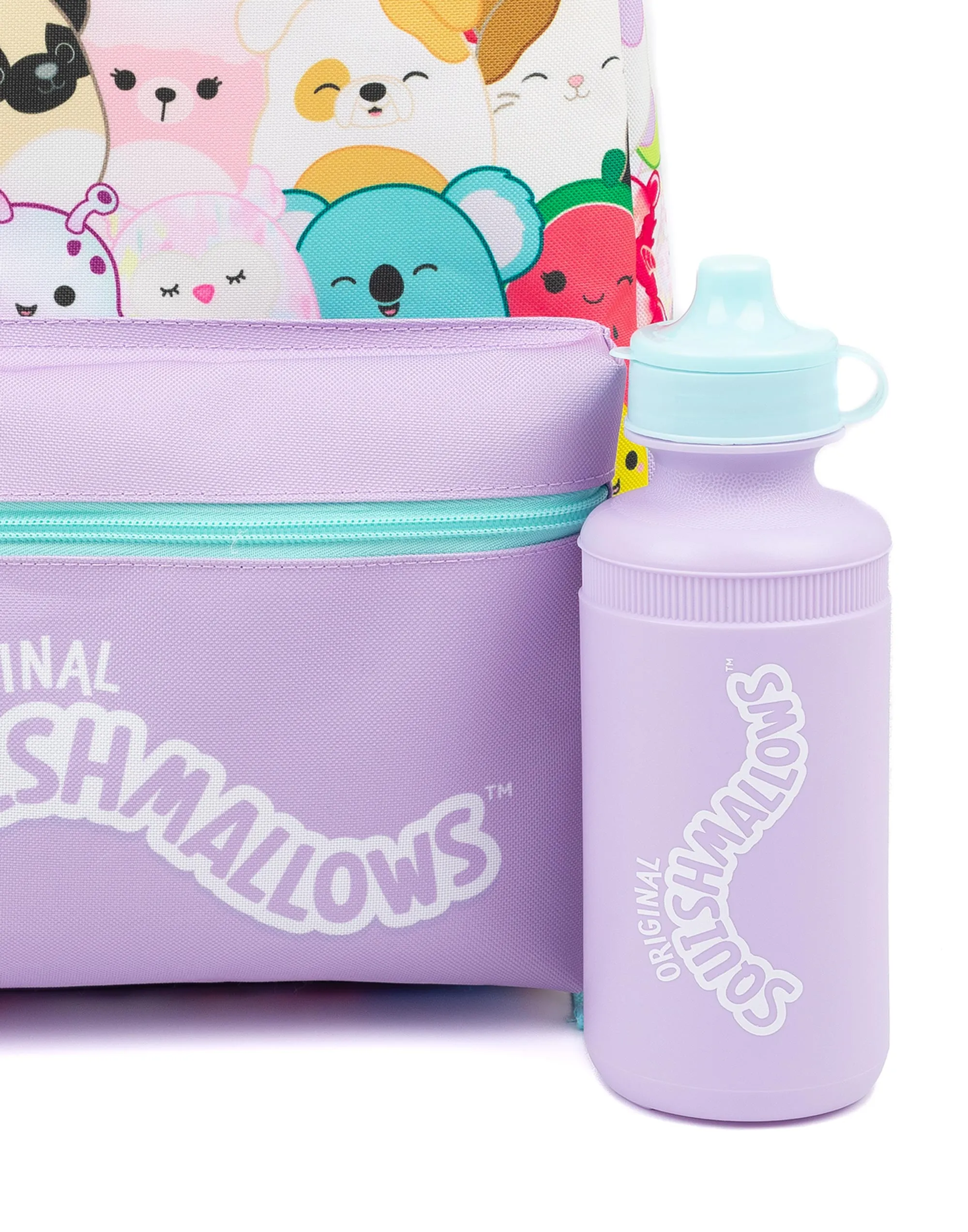 Squishmallows 4 Piece Kids Backpack Water Bottle Lunch Bag Pencil Case Set