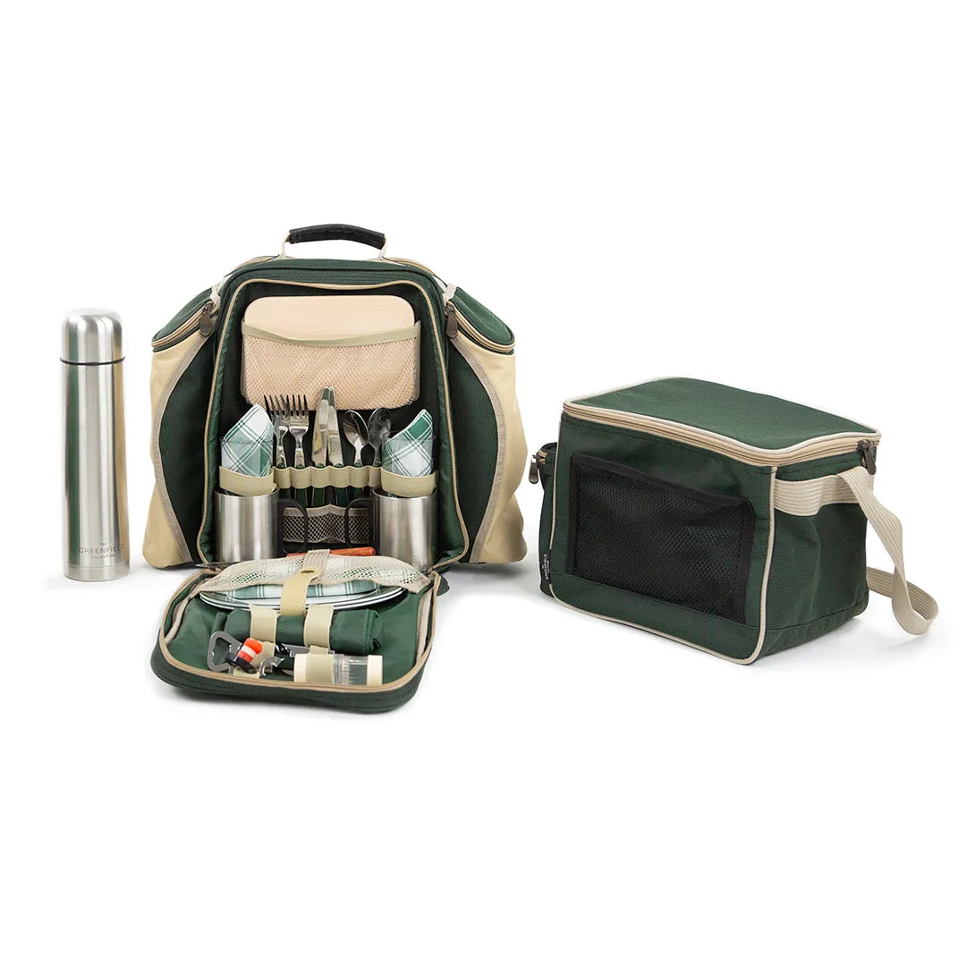 Super Deluxe Picnic Backpack Hamper with Matching Cool Bag