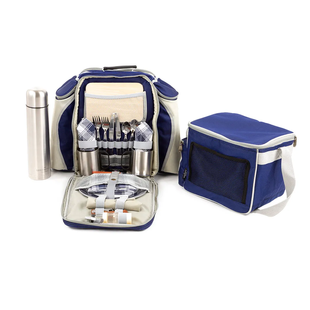 Super Deluxe Picnic Backpack Hamper with Matching Cool Bag