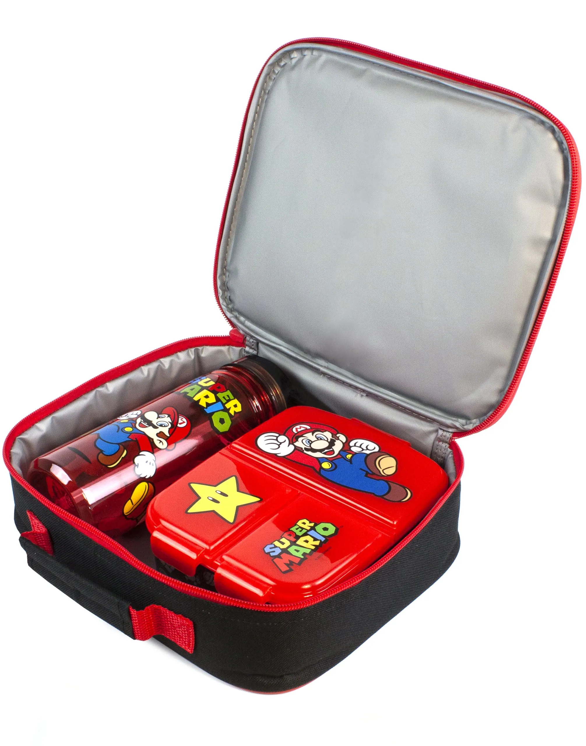 Super Mario Lunch Bag Set Kids (School Lunchbox, Water Bottle, Snack Pot)