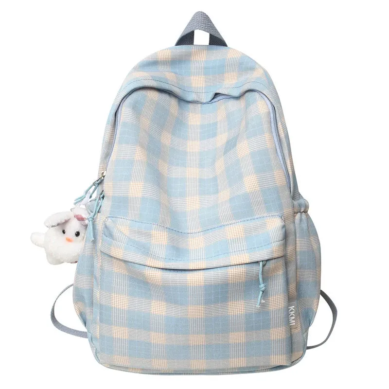 TAVIMART  -  New Fashion Lady Lattice Travel School Bag Female Plaid Cute College Backpack Trendy Women Bag Girl Cool Kawaii Laptop Backpack