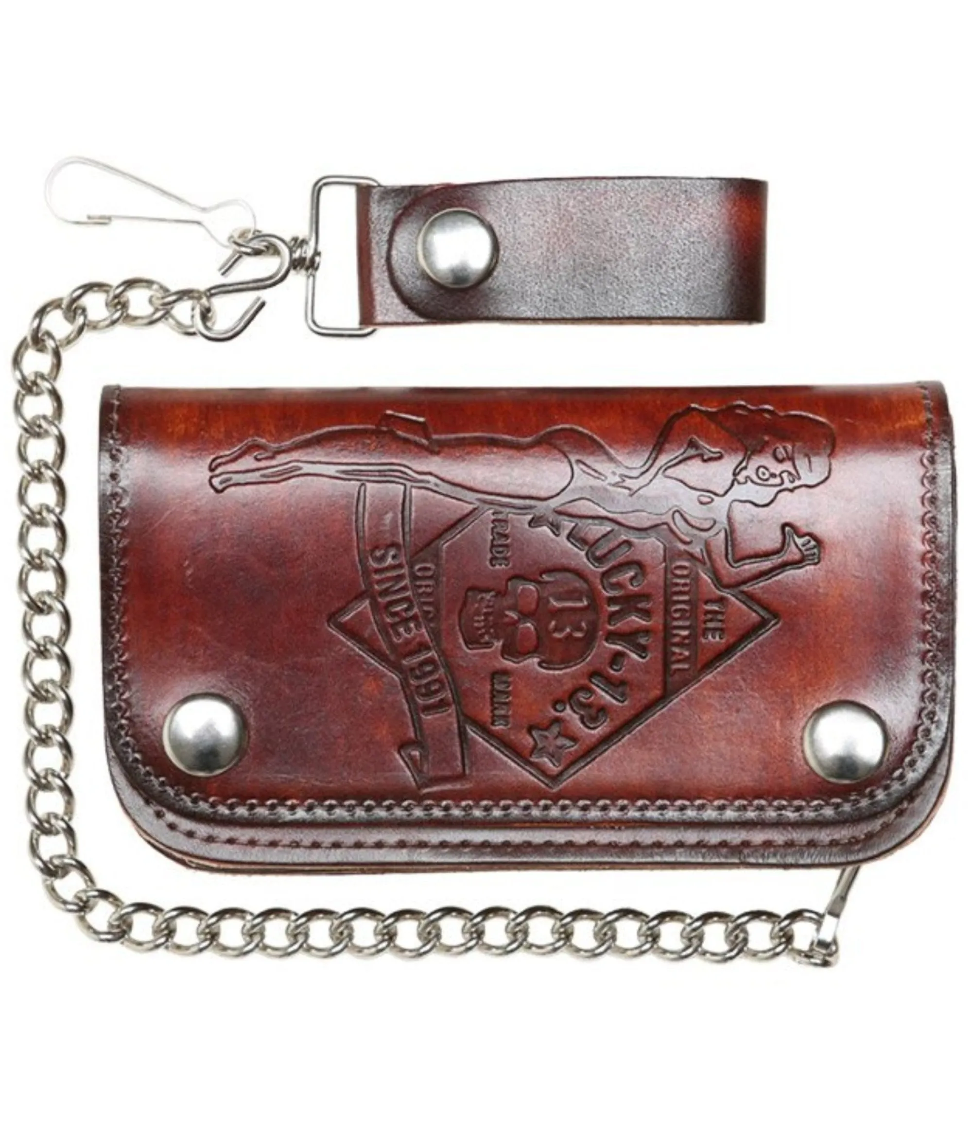 The NO RIDERS Embossed Leather Wallet