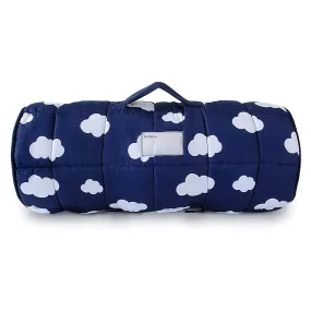 Toddler Nap Mat with Removable Pillow and Blanket, Lightweight Kids Nap Mats for Preschool Daycare, Travel Sleeping Bag for Boys Girls, 50" x 21" Fit Standard Cot, Super Soft and Cozy, Navy Cloud