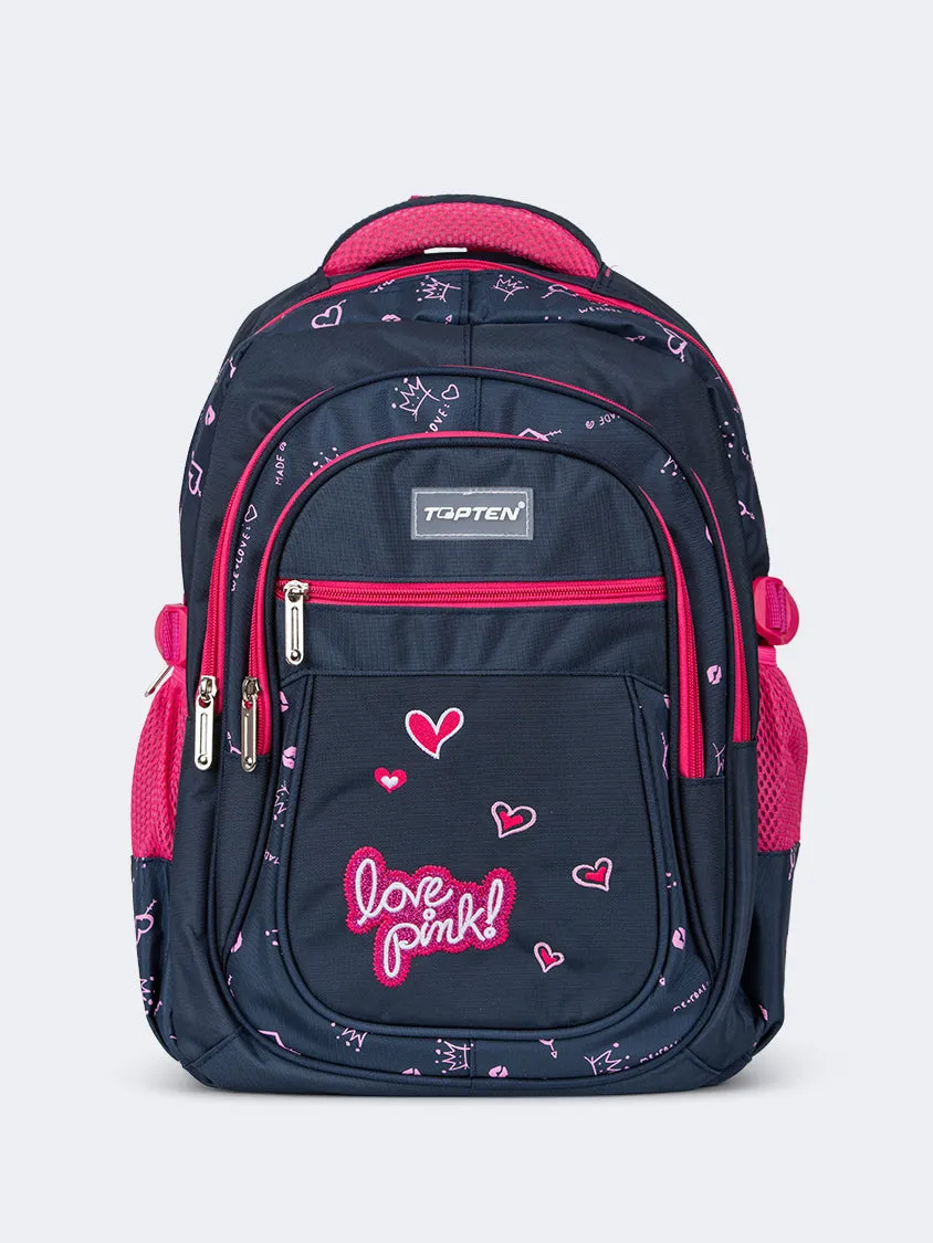 Topten Accessories The Ultimate Love School Backpack Unisex Back To School Bag Pink/Turquoise