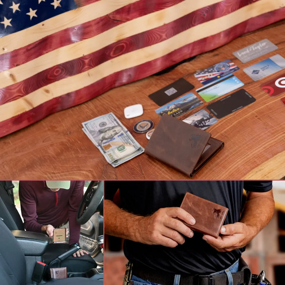 Trifold Freedom Wallet for Men with Air Tag