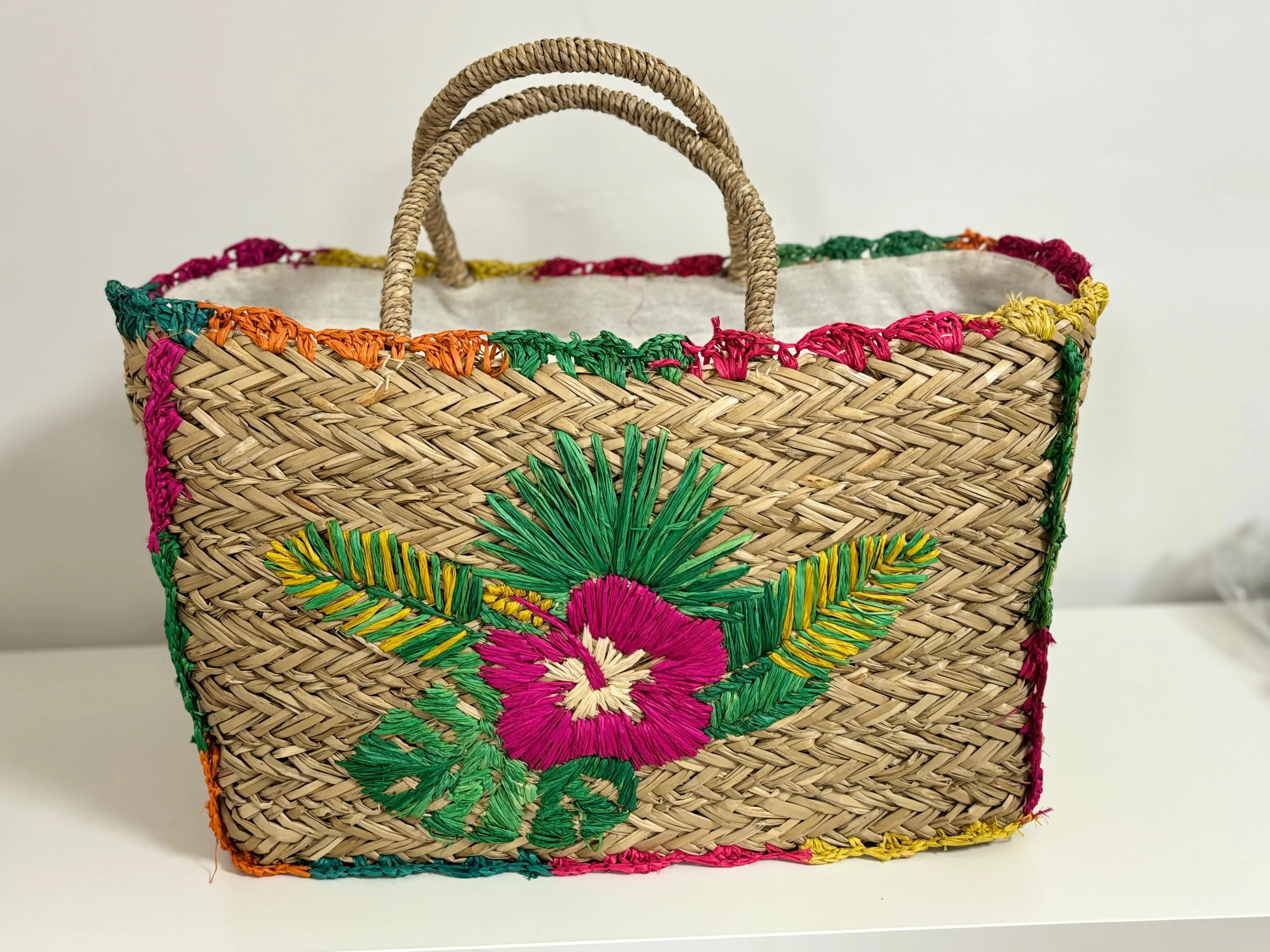 Tropical Straw Bag