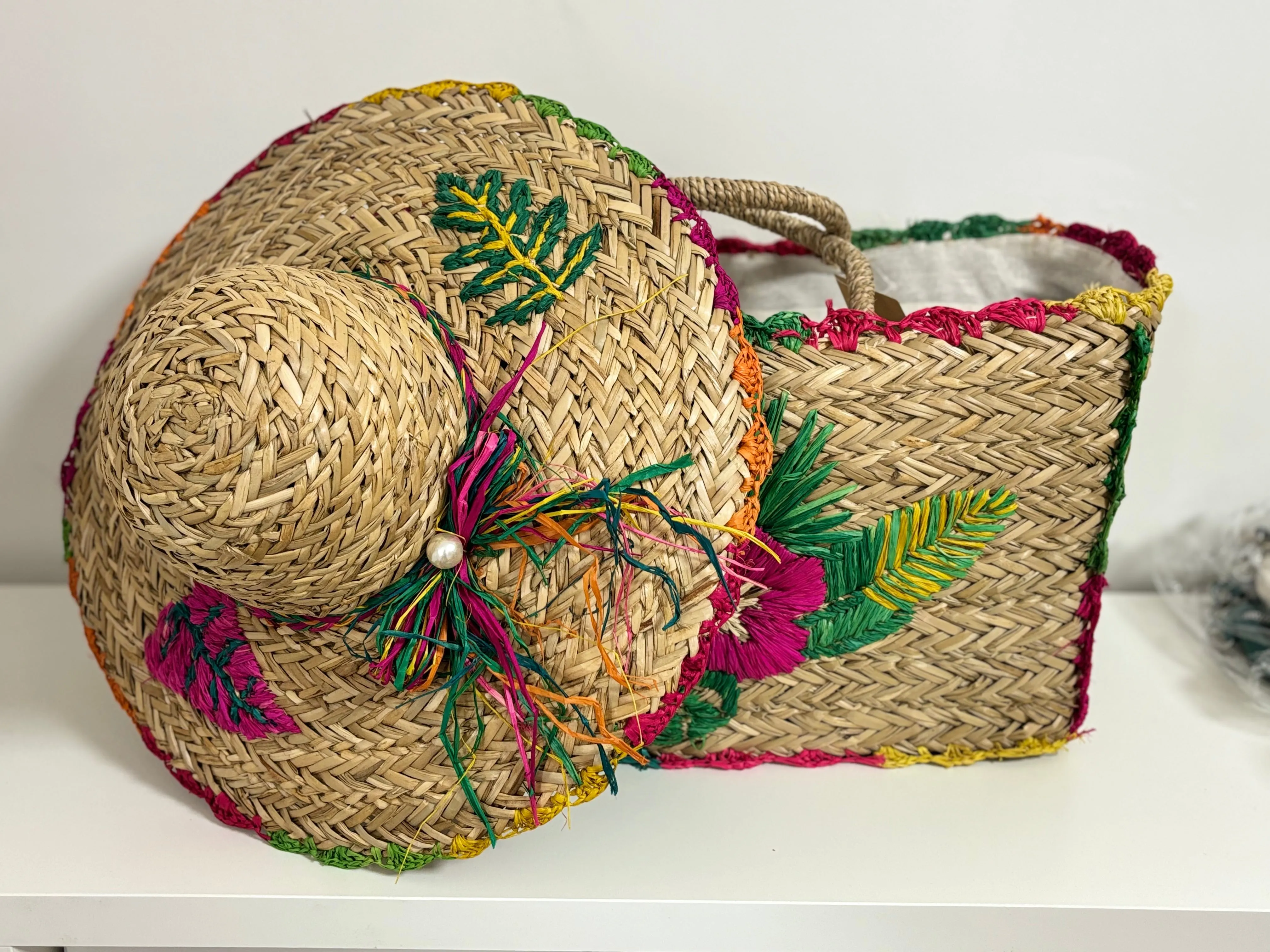 Tropical Straw Bag